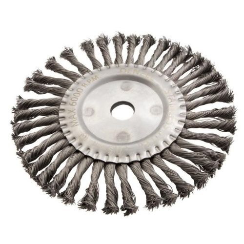 Щетка для УШМ, 200 мм, "Плоская", крученая нержавеющая проволока 0.5 мм, посадка 22.2 мм Denzel-Tehinstrument