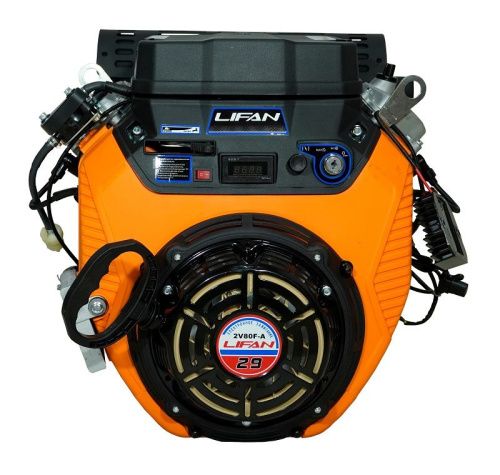 Двигатель Lifan LF2V80F-A (4500), вал ?25мм, катушка 20 Ампер датчик давл./м, м/радиатор, счетчик моточасов-Tehinstrument