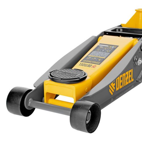 Домкрат гидравлический подкатной, 3 т, 125-470 мм, быстрый подъем, проф. Denzel-Tehinstrument