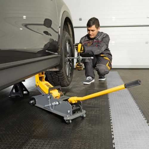 Домкрат гидравлический подкатной с фиксатором, 3 т, 150-532 мм, SUV/ Denzel-Tehinstrument