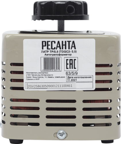 Автотрансформатор ЛАТР Ресанта ТР/0,5 (TDGC2-0,5)-Tehinstrument
