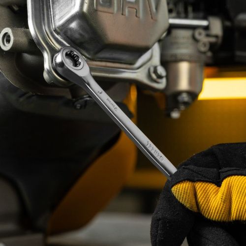 Набор ключей комбинированных трещоточных 6-19 мм, 12 шт., CrV, матовый хром Denzel-Tehinstrument