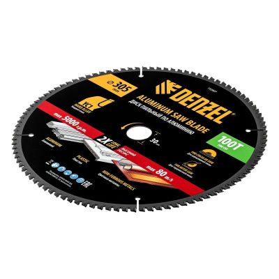 Пильный диск по алюминию ф305 х 30 мм, 100 зубьев Denzel-Tehinstrument
