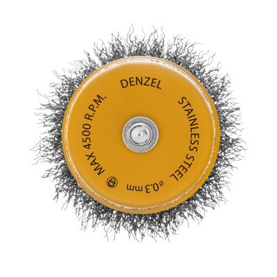 Щетка для дрели, 65 мм, Чашка, со шпилькой , нержавеющая витая проволока Denzel-Tehinstrument