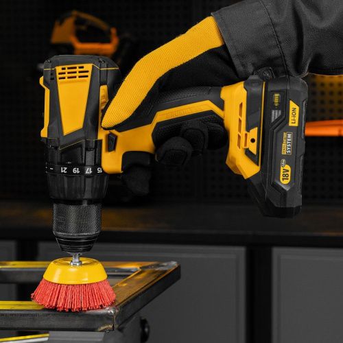 Щетка для дрели, 75 мм, Чашка, со шпилькой, нейлоновая щетина Denzel-Tehinstrument