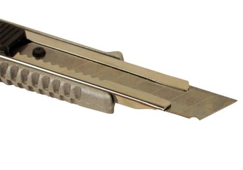 Нож строительный 18мм, SK4 сталь, автофиксация, металлический,  Sturm-Tehinstrument