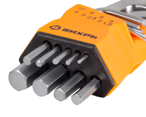 Набор ключей имбусовых Вихрь HEX, 9 шт, 1.5-10 мм-Tehinstrument
