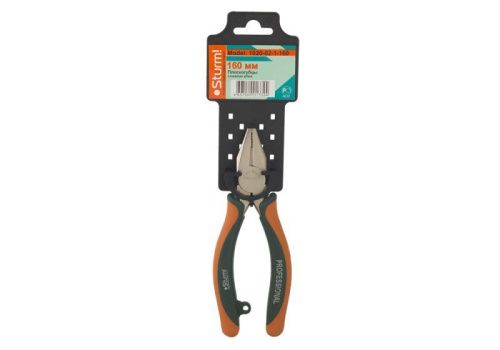 Плоскогубцы, 160мм, TPR рукоятки, никелированные,  Sturm-Tehinstrument