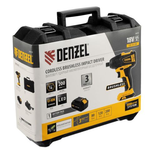 Винтоверт ударный аккумуляторный бесщет Denzel CID-IB-200-Tehinstrument