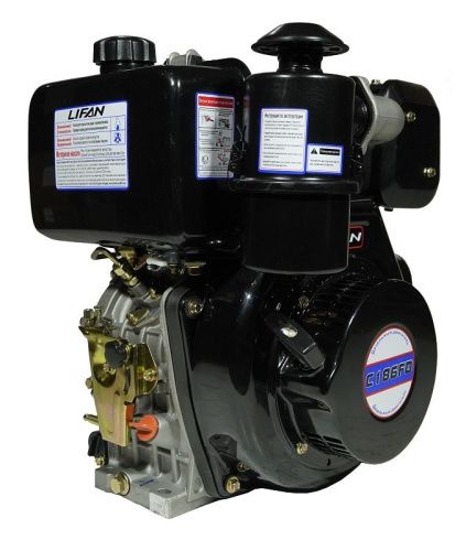 Двигатель Lifan Diesel 186FD, шлицевой вал, катушка 6 Ампер-Tehinstrument