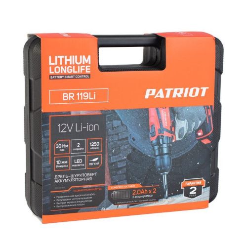 Дрель-шуруповерт аккумуляторная Patriot BR 119 Li-Tehinstrument