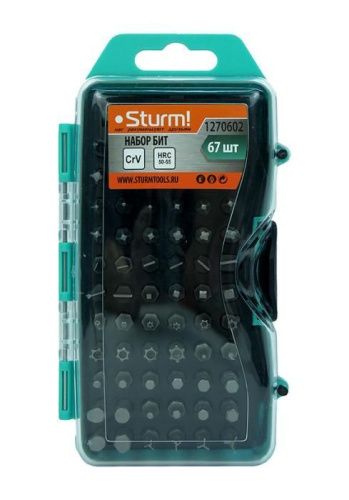 Набор бит, 67 шт, 25мм, пластиковый кейс, CrV,  Sturm-Tehinstrument