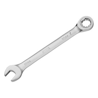 Набор ключей комбинированных трещоточных 6-17 мм, 6 шт., CrV, матовый хром Denzel-Tehinstrument