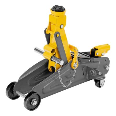 Домкрат гидравлический подкатной с фиксатором, 2 т, 130-330 мм Denzel-Tehinstrument