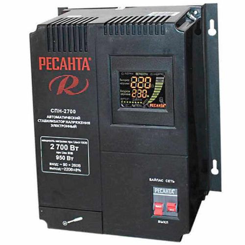 Однофазный стабилизатор РЕСАНТА СПН-2700 (стабилизатор пониженного напряжения РЕСАНТА СПН-2700), 63/6/24-Tehinstrument