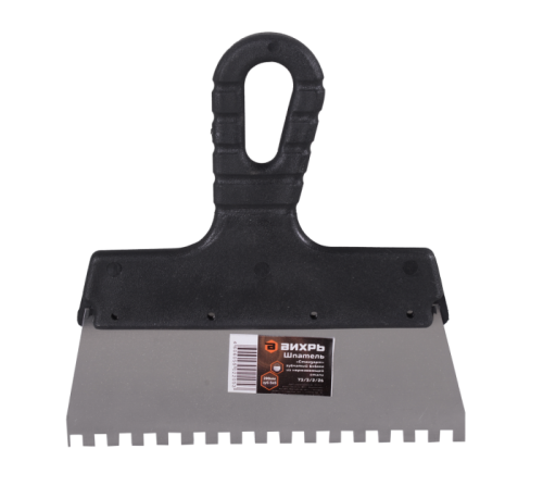 Шпатель ВИХРЬ 6х6 мм, зубчатый, нержавейка, пластик, 200мм-Tehinstrument