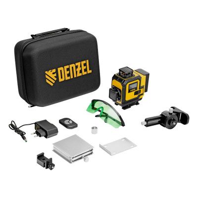 Лазерный уровень мультипризменный DLV-360-4C, 30 м, зеленый луч, Li-Ion 2,4 Aч, кейс// Denzel-Tehinstrument
