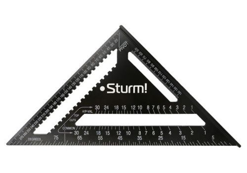 Угольник Свенсона 300мм, алюминиевый сплав, чёрная оксидация, белая шкала,  Sturm-Tehinstrument
