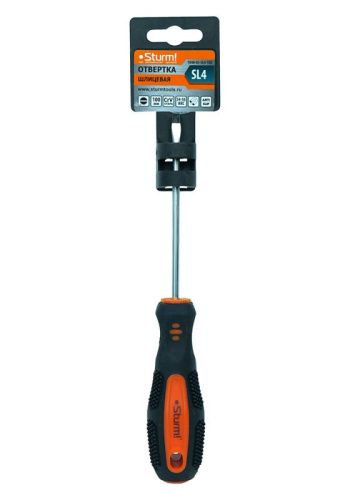 Отвертка плоский шлиц SL4х100мм, CrV, магнитный наконечник  Sturm-Tehinstrument