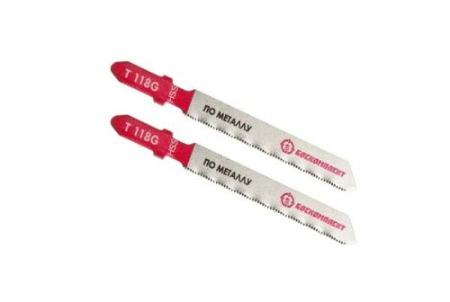 Пилки для лобзика по металлу T118G, 2 шт, 76х50мм, шаг зуба 0,8мм, тонкий прямой рез, HSS, БОЕКОМПЛЕКТ-Tehinstrument