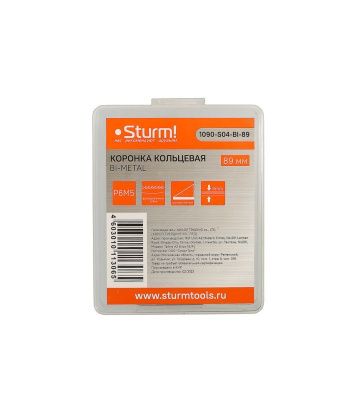 Коронка биметаллическая, 89 мм, по тонколистовому металлу, центрирующее сверло,  Sturm-Tehinstrument