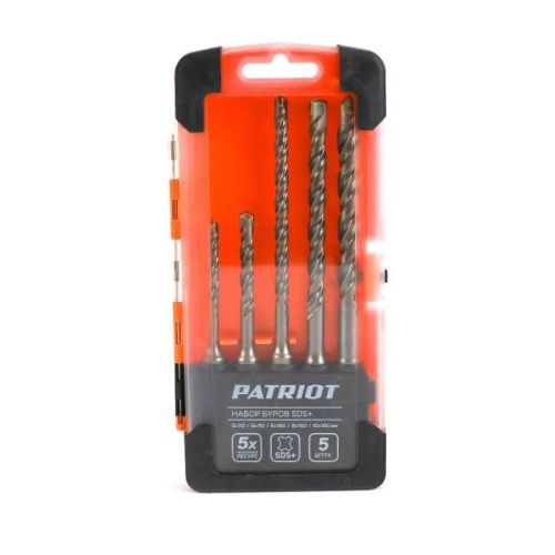 Набор буров SDS-plus (5x110, 6x110, 6x160, 8x160, 10x160 мм), Patriot-Tehinstrument