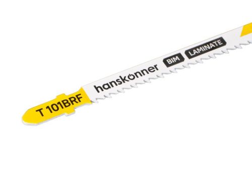 Пилки для лобзика по ламинату 2шт, T101BRF (пласт.,фибер.3-30мм) Hanskonner-Tehinstrument