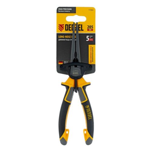 Длинногубцы прямые 205 мм, трехкомпонентные рукоятки Denzel-Tehinstrument