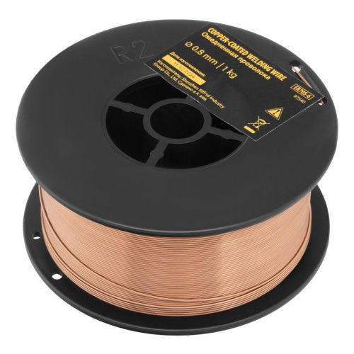 Омедненная проволока ER70S-6, диам. 0,8 мм, 1 кг, диам. катушки D100 Denzel-Tehinstrument