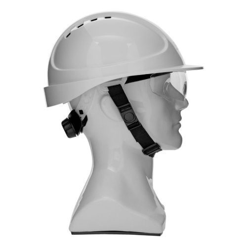 Каска защитная ударопр.«Форвард» (К-05)ABS/PC,комплект со встроен.очк.ОЧК-05 Форвард,белая Denzel-Tehinstrument