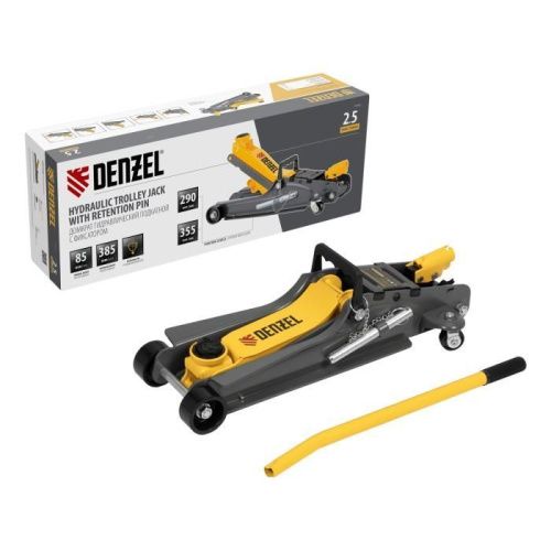 Домкрат гидравлический подкатной с фиксатором, 2,5 т, 85-385 мм Denzel-Tehinstrument