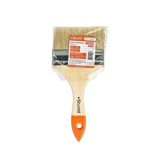 Кисть плоская "Практик" 4" (100 мм), натуральная щетина  Sturm PROMO-Tehinstrument