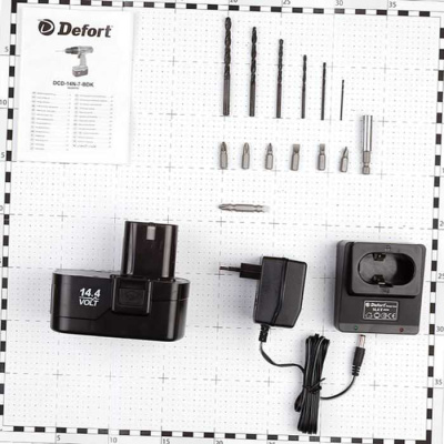 Аккумуляторный шуруповерт Defort DCD-14N-7-BDK (дрель-шуруповерт Дефорт 14н), 98299793-Tehinstrument