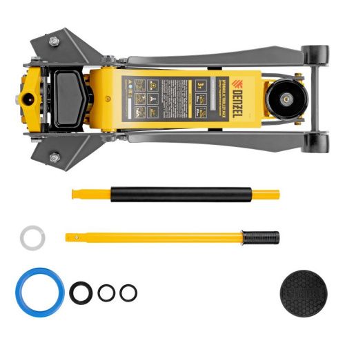 Домкрат гидравлический подкатной, 3 т, 85-610 мм, быстрый подъем, низ. подхват, проф, SUV Denzel-Tehinstrument