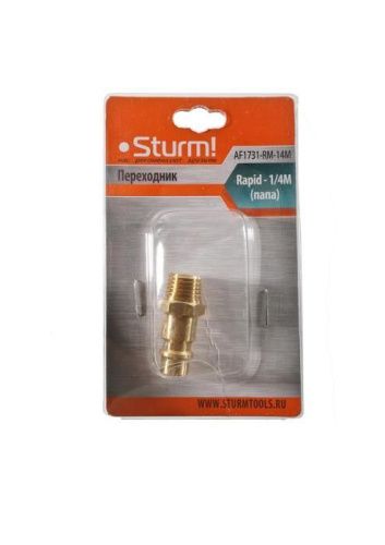 Пневмофитинг наружнюю резьбу 1/4" (папа) на рапид (папа)  Sturm-Tehinstrument