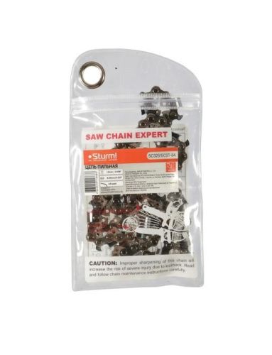 Цепь 64 звена, паз 0,058", шаг 0,325", КВАДРАТНЫЙ ХРОМИРОВАНН.КАЛЕН.зуб,  Sturm-Tehinstrument