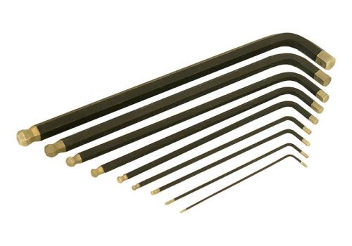 Набор шестигранных ключей с шаром, 1, 5-10 мм, 9 шт, S2, экстра-длинные, Hanskonner-Tehinstrument