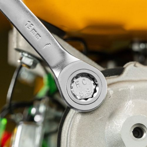 Ключ комбинированный трещоточный, 13 мм, CrV, матовый хром Denzel-Tehinstrument