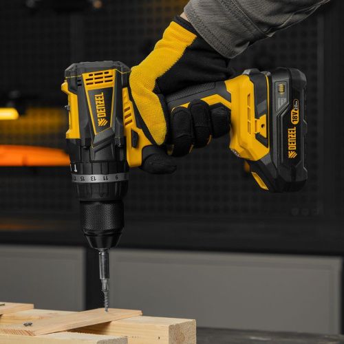 Дрель-шуруповерт аккумуляторная ударная бесщет Denzel CIDB-IB-18-02-Tehinstrument