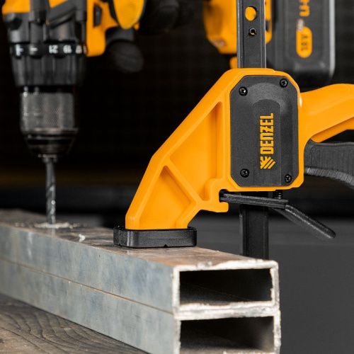 Струбцина F-образная, быстрозажимная, 150 х 80 мм, усиленный нейлоновый корпус Denzel-Tehinstrument