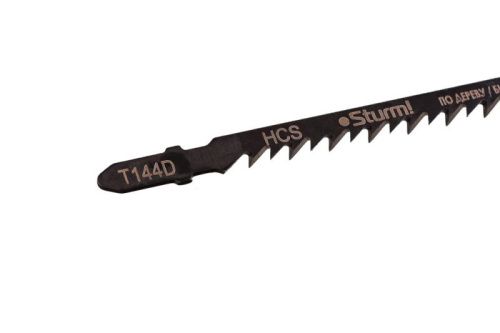 Пилки для лобзика по дереву T144D, 5 шт, 100х75мм, шаг зуба 4мм, быстрый прямой рез, HCS,  Sturm-Tehinstrument