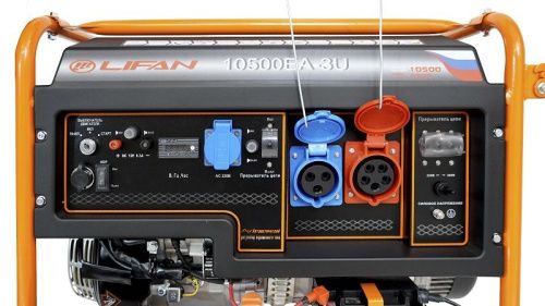 Генератор Lifan 10500EA-3U с датчиком моточасов (с мощн без огранич при 1-но и 3-х фазном режиме)-Tehinstrument