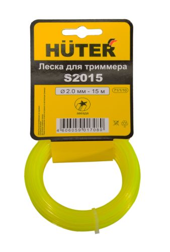 Леска Huter S2015 для триммера, 2 мм, звезда-Tehinstrument