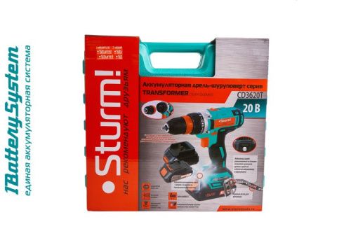 Аккумуляторный шуруповерт  Sturm CD3620T 1BatterySystem-Tehinstrument