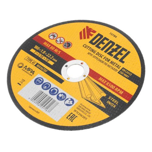 Круг отрезной по металлу, 180 х 1,8 х 22,2 мм, WA46TBF// Denzel-Tehinstrument