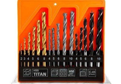Набор сверл УНИВЕРСАЛЬНЫЙ: 6шт ПО МЕТАЛЛУ, 5шт ПО БЕТОНУ, 5шт ПО ДЕРЕВУ  Sturm-Tehinstrument