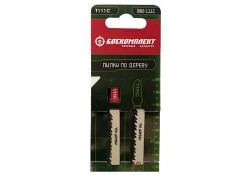 Пилки для лобзика по дереву T111C, 2 шт, 100х74мм, шаг зуба 3мм, быстрый прямой рез, HCS, БОЕКОМПЛЕКТ-Tehinstrument