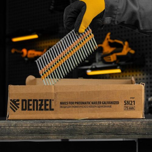 Гвозди для пнев. нейлера (оцинк.), длина - 75 мм, диам. - 3,05 мм, 2000 шт. Denzel-Tehinstrument