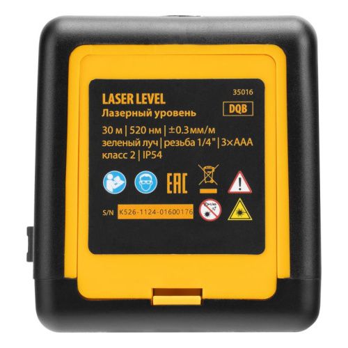 Лазерный уровень DQB, 30 м, зеленый луч, батарейки, сумка Denzel-Tehinstrument