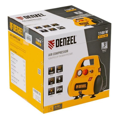 Компрессор воздушный безмасляный Denzel РС 1/6-180,1-Tehinstrument